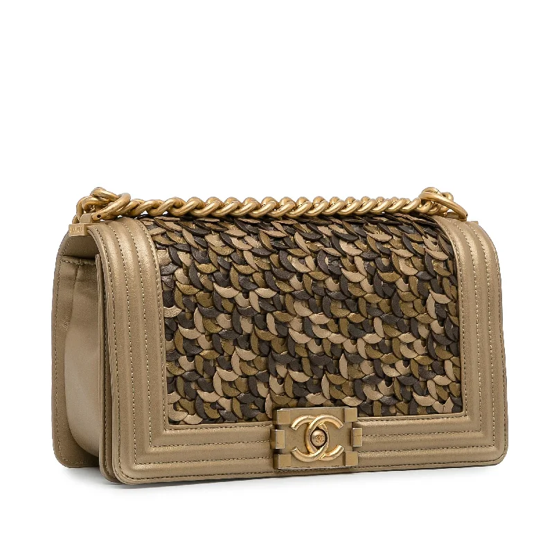 Chanel All - Match Handbag for Versatile StylingChanel Medium Braided Lambskin Boy Flap (RBPUYt)