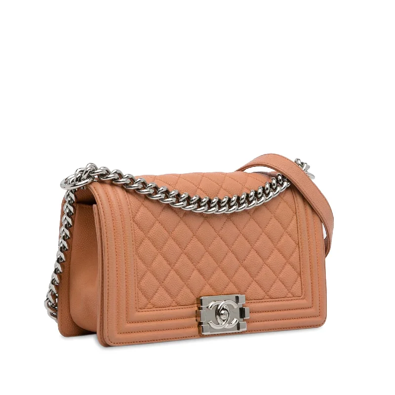 Chanel Chain Strap Handbag for Everyday UseChanel Medium Caviar Boy Flap Bag (MIAPNv)