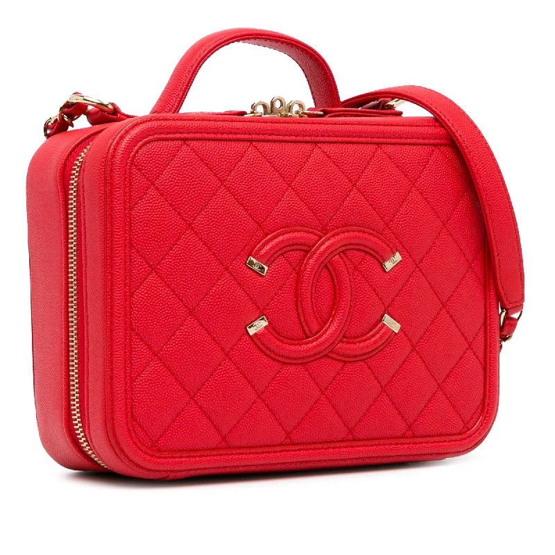 Chanel Limited Edition Handbag for CollectorsChanel Medium Caviar CC Filigree Vanity Case (pbf0T7)