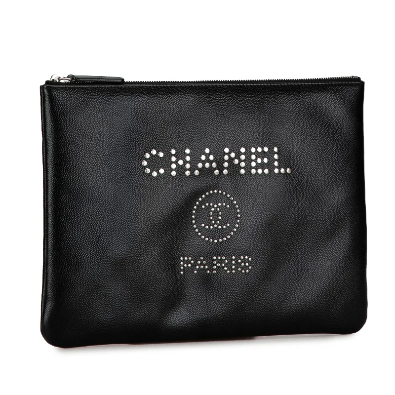 Chanel Small Crossbody Bag for TravelChanel Medium Caviar Deauville Pouch (x91XSY)