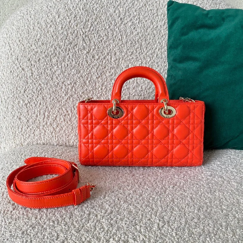 Christian Dior bags with a zip - top closure and multiple compartmentsChristian Dior Lady D-Joy Bag, Orange Handbags, 26cm