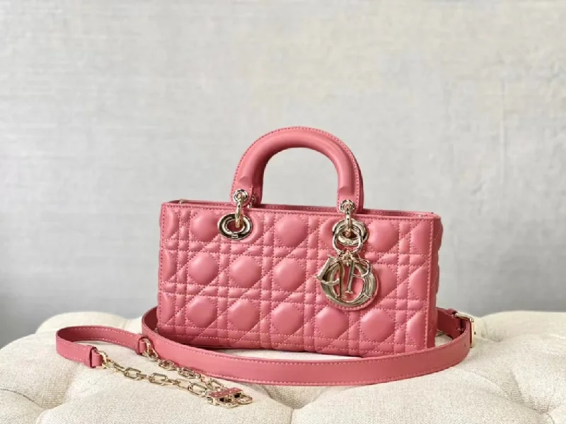 Luxury Christian Dior crossbody bags with a chain - link strapChristian Dior Lady D-Joy Bag Pink Handbags, 26cm