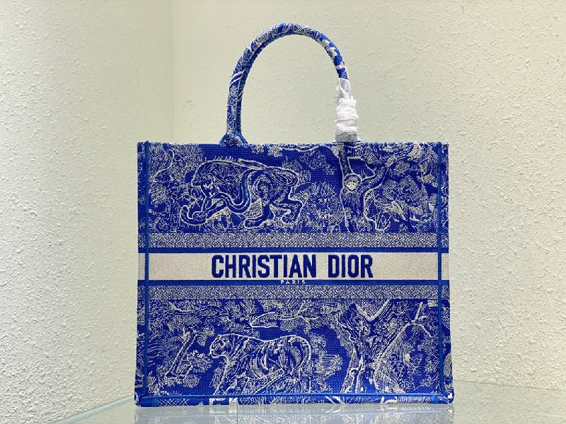 Christian Dior Saddle bags with a distressed leather finishChristian Dior Large Book Tote Blue, For Women