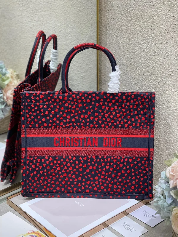 Christian Dior Saddle bags with a distressed leather finishChristian Dior Large Book Tote Crimson Multicolor Handbags