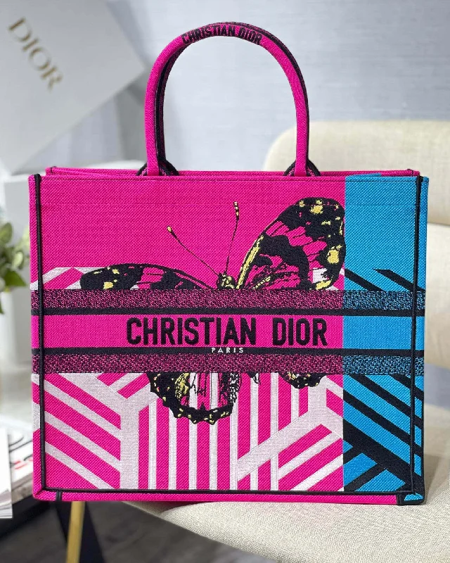 Luxury Christian Dior crossbody bags with a chain - link strapChristian Dior Large Book Tote Pink And Blue, For Women,