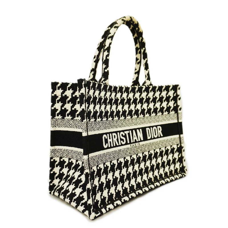 Christian Dior handbags with a back - pocket for quick storageCHRISTIAN DIORAuth  Book Tote Women's Canvas Tote Bag Black