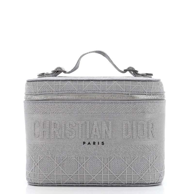 Christian Dior bags with a detachable coin purse insideDiorTravel Vanity Case Cannage Embroidered Canvas