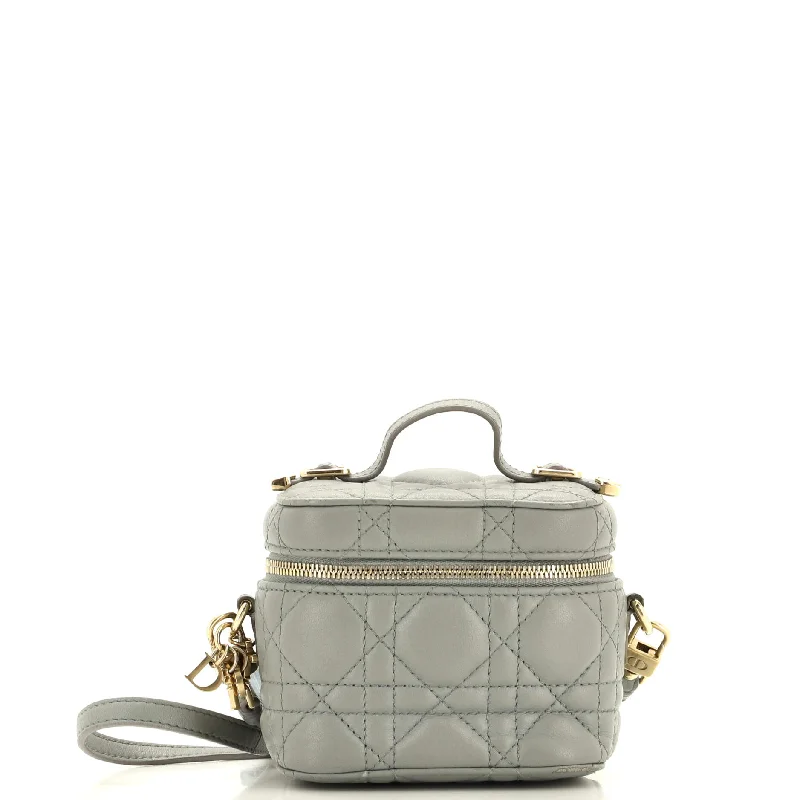 Christian Dior crossbody bags with a front - flap pocket for easy accessLady Dior Vanity Case Cannage Quilt Lambskin Micro