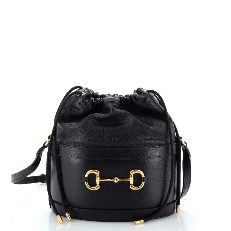 Christian Dior handbags with a snap - button closure and a decorative buckleHorsebit 1955 Bucket Crossbody Bag Leather Small